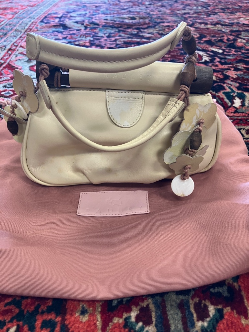 Vintage Radley London Beige Yellow Leather Purse - Limited Edition